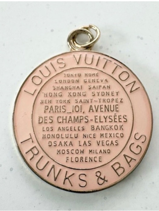 Louis Vuitton Other - Louis Vuitton Pink Enamel Trunks & Bags Round Pendant Charm Pale Pink